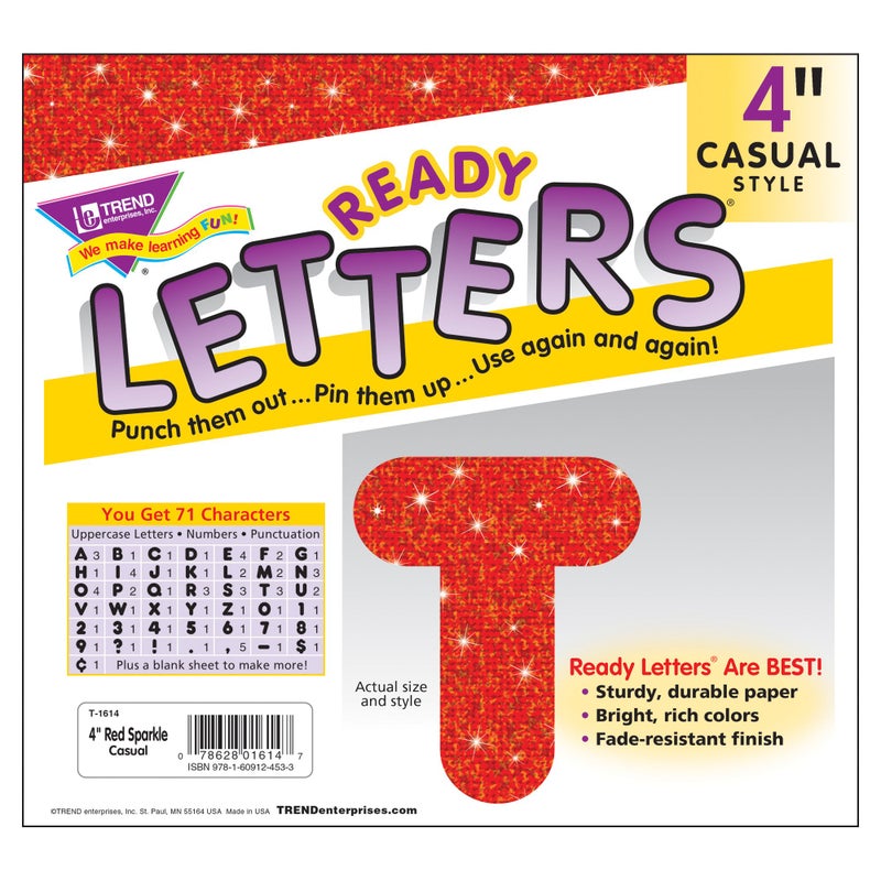 TREND Ready LettersÂ® - Casual Font Uppercase 4" Sparkle - Image 3